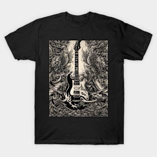 Guitar Smoke Tattoo Art T-Shirt